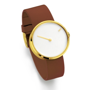 Jacob Jensen Watch Band Curve 254, cognac leather