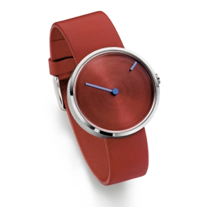 Jacob Jensen Watch Band Curve 255, rood leather