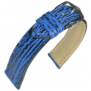 Hirsch Shark Real Shark Skin Watch Strap Blue