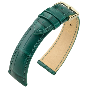 Hirsch Berlin Louisiana Alligator Watch Strap Matte Dark Green