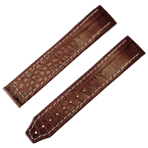 Maurice Lacroix Masterpiece Tonneau Watch Strap for Folding Clasp Louisiana Crocodile 21/20mm - Brown