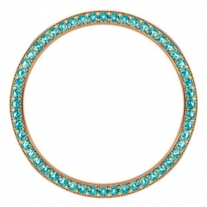 Marc Coblen / TW Steel Bezel 42mm Rosegold Steel Turquoise Crystals - MCB42R202