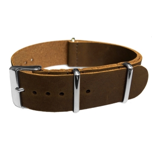 Dark Brown NATO Vintage Leather Strap - SS