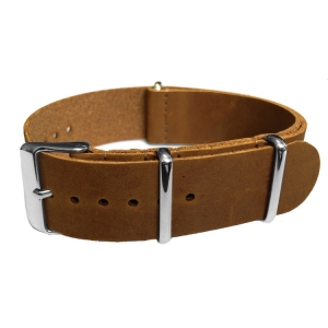 Brown NATO Vintage Leather Strap - SS