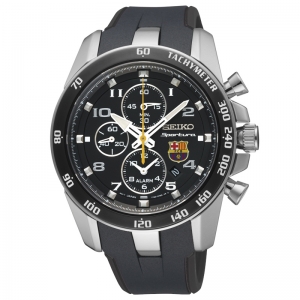 Seiko Sportura FC Barcelona Watch Strap SNAE93P1 Black Rubber