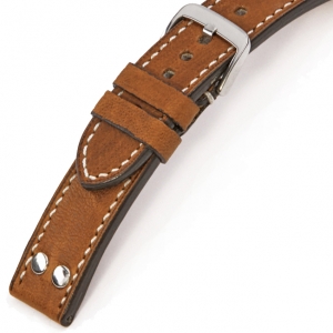 Happel Rockford Watch Strap Vintage Leather Cognac