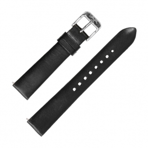 LLarsen / Lars Larsen 12mm Watch Strap Black Calf Skin - Steel Buckle