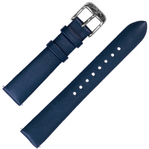 LLarsen / Lars Larsen 18mm Watch Strap Blue Calf Skin - Steel Buckle