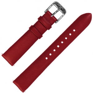 LLarsen / Lars Larsen 18mm Watch Strap Red Calf Skin - Steel Buckle