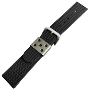 Waffle Strap Rubber Watch Strap Black