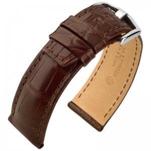 Hirsch Tritone Watch Strap Nile Crocodile Skin Semi-Matte Brown