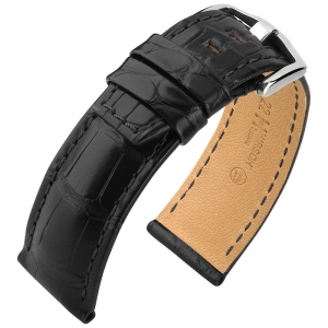 Hirsch Tritone Watch Strap Nile Crocodile Skin Semi-Matte Black