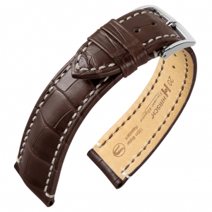 Hirsch Viscount Louisiana Alligator Skin Watch Band 100m WR Semi-Matte Brown