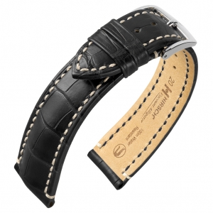 Hirsch Viscount Louisiana Alligator Skin Watch Band 100m WR Semi-Matte Black