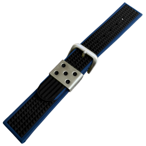 Waffle Strap Rubber Watch Strap Blue Black