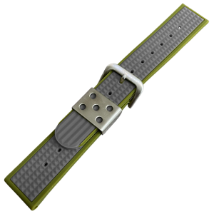 Waffle Strap Rubber Watch Strap Green Gray