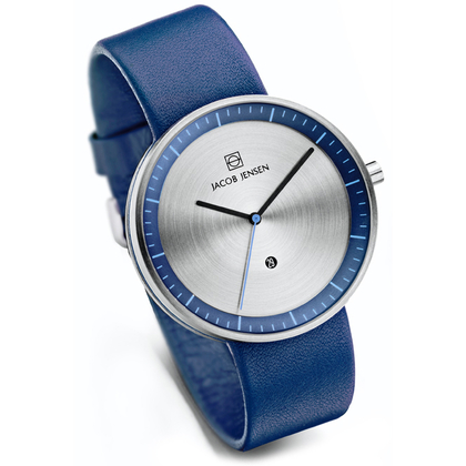 Jacob Jensen Watch Band Strata 272, blue leather 20mm