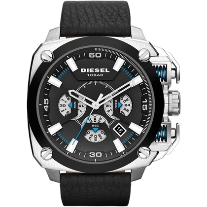 Diesel DZ7345 Watch Strap Black Leather