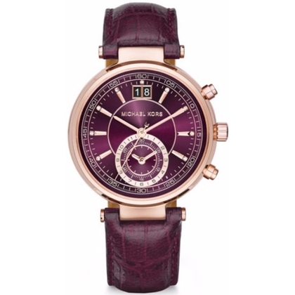Michael Kors MK2580 Watch Strap Purple Leather