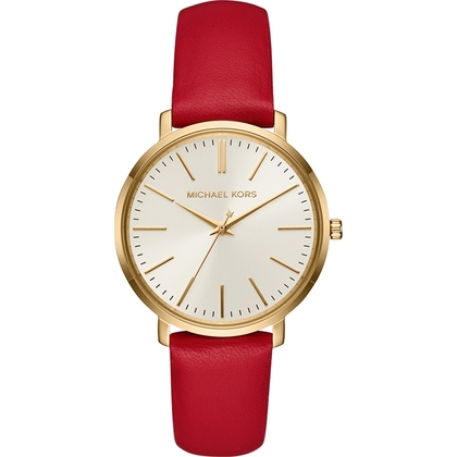 Michael Kors MK2596 Watch Strap Red Leather