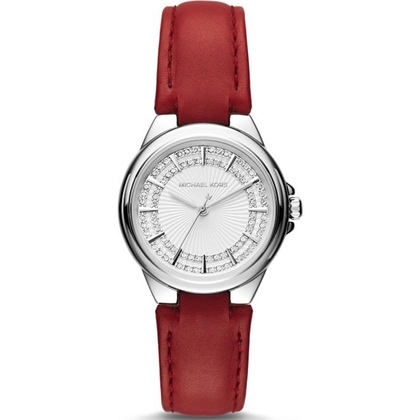 Michael Kors MK2474 Watch Strap Red Leather