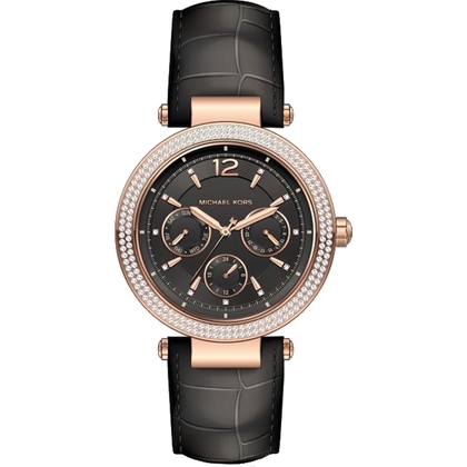 Michael Kors MK2547 Watch Strap Black Leather