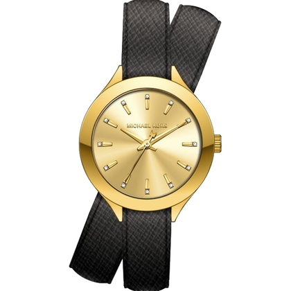 Michael Kors MK2502 Watch Strap Black Leather