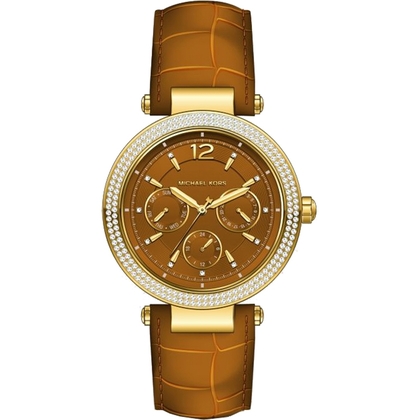 Michael Kors MK2546 Watch Strap Brown Leather