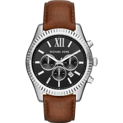 Michael Kors MK8456 Watch Strap Brown Leather