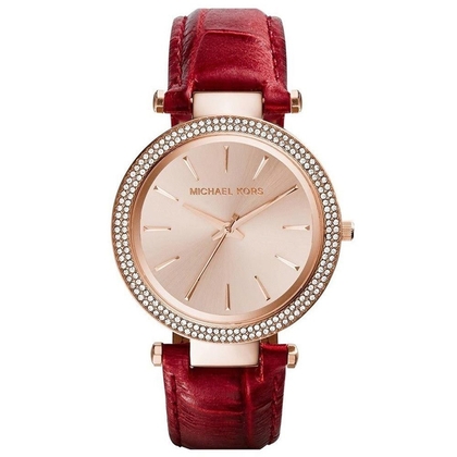 Michael Kors MK2383 Watch Strap Red Leather