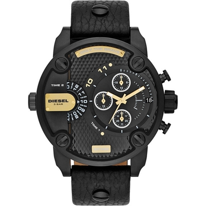 Diesel DZ7286 Watch Strap Black Leather