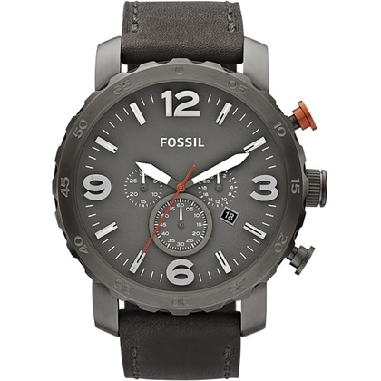 Fossil JR1419 Watch Strap Grey Leather