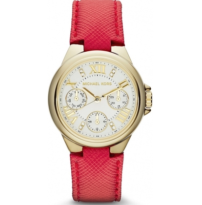Michael Kors MK2321 Watch Strap Red Leather