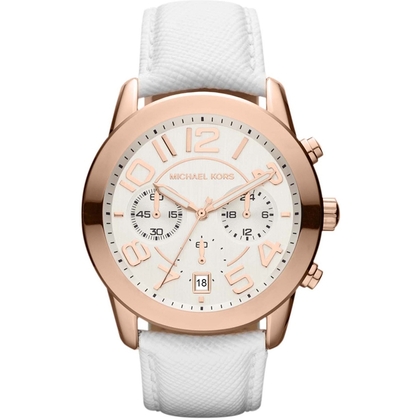 Michael Kors MK2289 Watch Strap White Leather