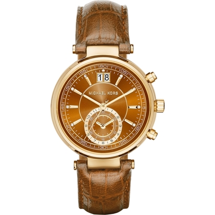 Michael Kors MK2424 Watch Strap Brown Leather