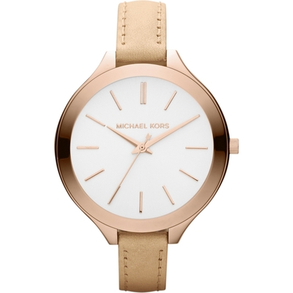 Michael Kors MK2284 Watch Strap Beige Leather