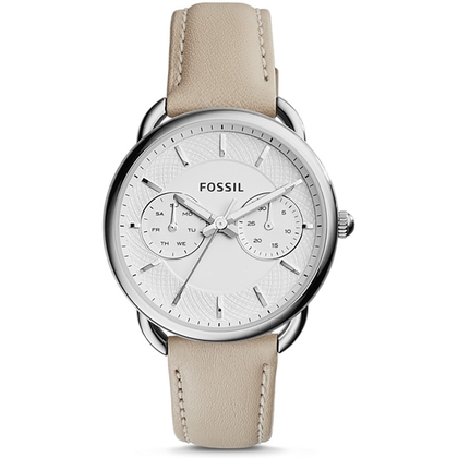 Fossil ES3806  Watch Strap Beige Leather
