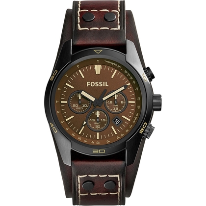 Fossil CH2990 Watch Strap Brown Leather