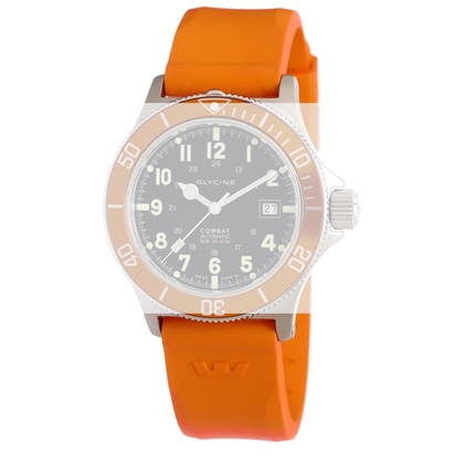 Glycine Combat Sub 3863 Watch Strap Orange Rubber - 22mm