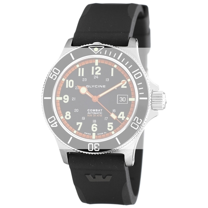 Glycine Combat Sub 3863 Watch Strap Black Rubber - 22mm