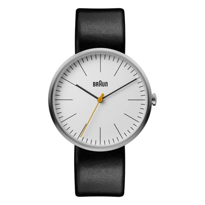 Braun BN0173WHBKG Watch Strap Black Leather