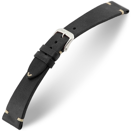 Rios Bedford Watch Strap Vintage Leather Black