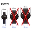 Picto Watch Strap Black Silicone Rubber - Black Buckle - 12mm