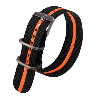 Luminox 3050, 3060, 3080, 3090, 3150, 3950 ZULU Strap Black Orange Nylon 23mm - FN.3950.35