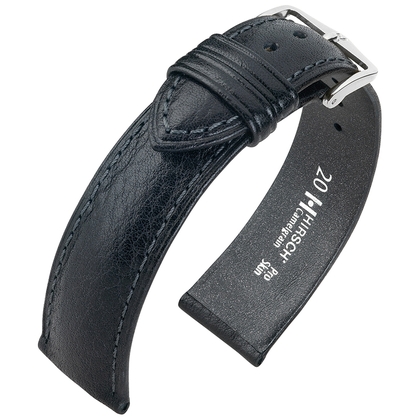 Hirsch Camelgrain Watch Band Pro Skin Allergy Free Black