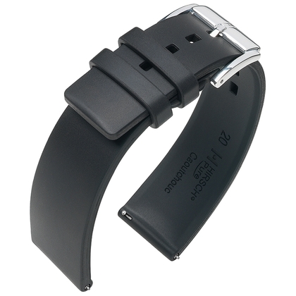 Hirsch Pure Watch Band Caoutchouc Black