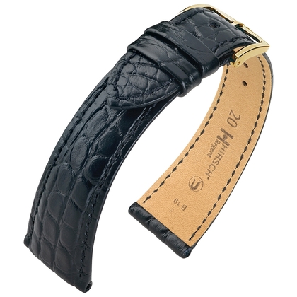 Hirsch Regent Watch Band Premium Alligator Flank Matte Black