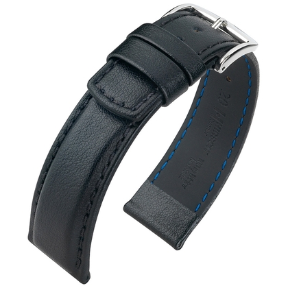 Hirsch Runner Waterproof Watch Band Calf Skin Black