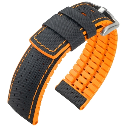 Hirsch Robby Performance Collection Black/Orange Leather/Caoutchouc 300m WR