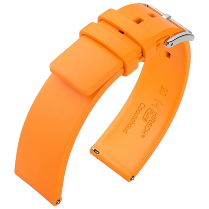 Hirsch Pure Watch Band Caoutchouc Orange